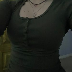 Green long sleeve top